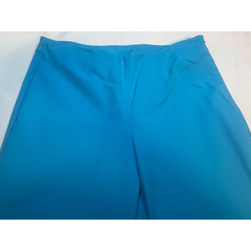 Nina Mclemore Dress Pants Women’s 14 Straight Leg Turquoise High Rise Side Zip